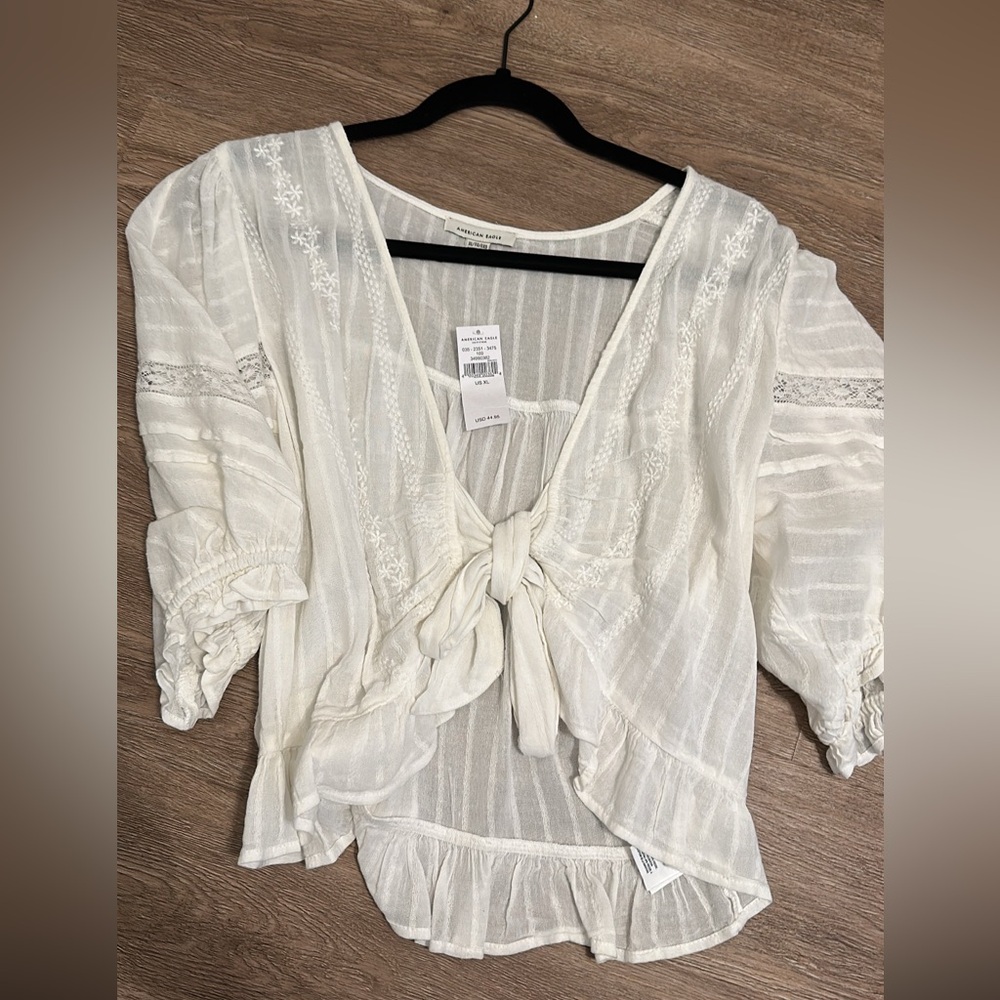 American eagle NWT white tie top size xl